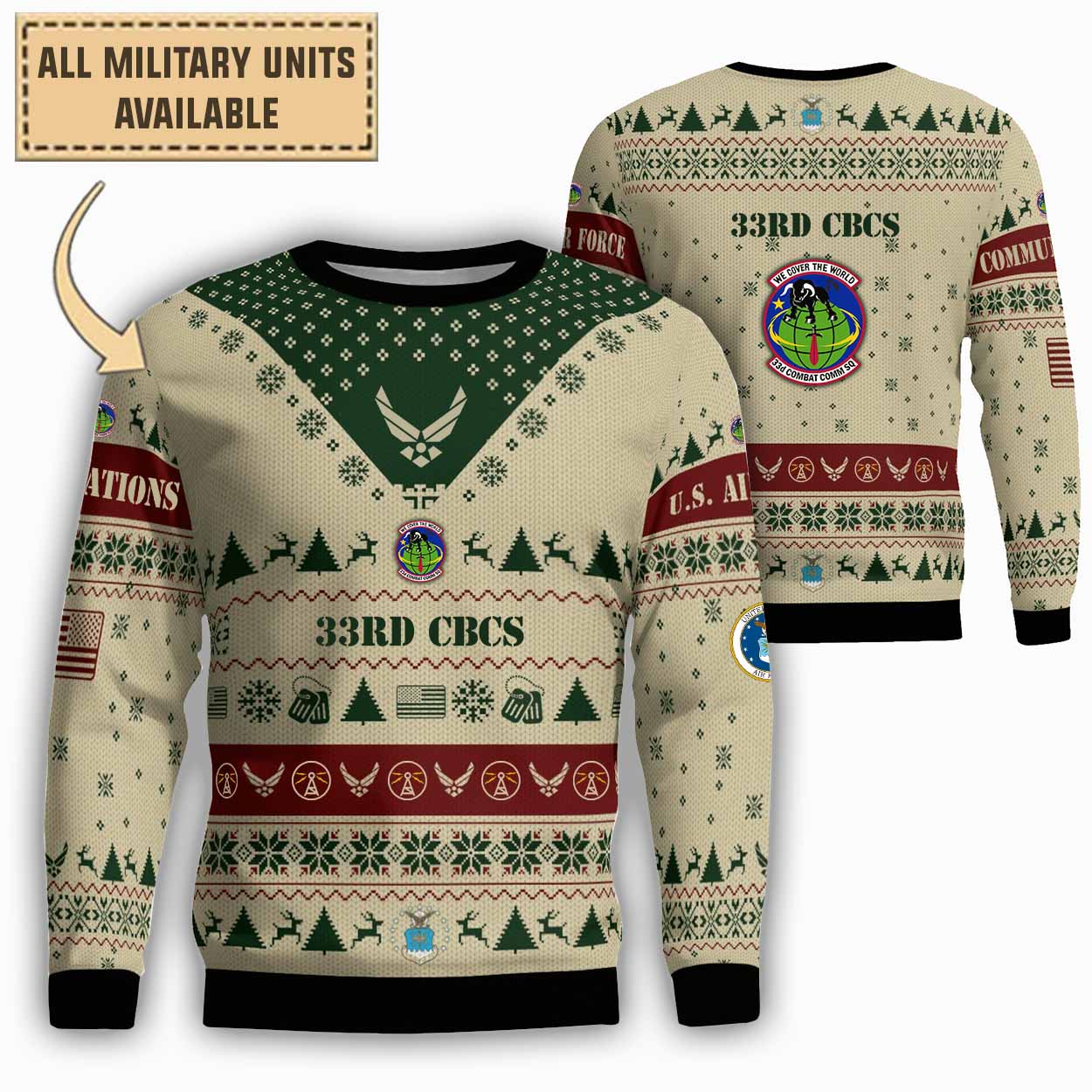 33rd cbcs 33rd combat communications squadronlightweight sweater