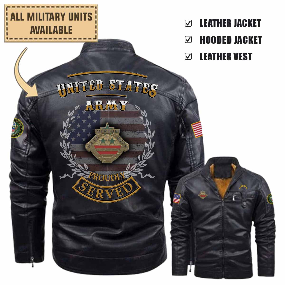 392nd MP BN 392nd Military Police Battalion_Military Leather Jacket and Vest