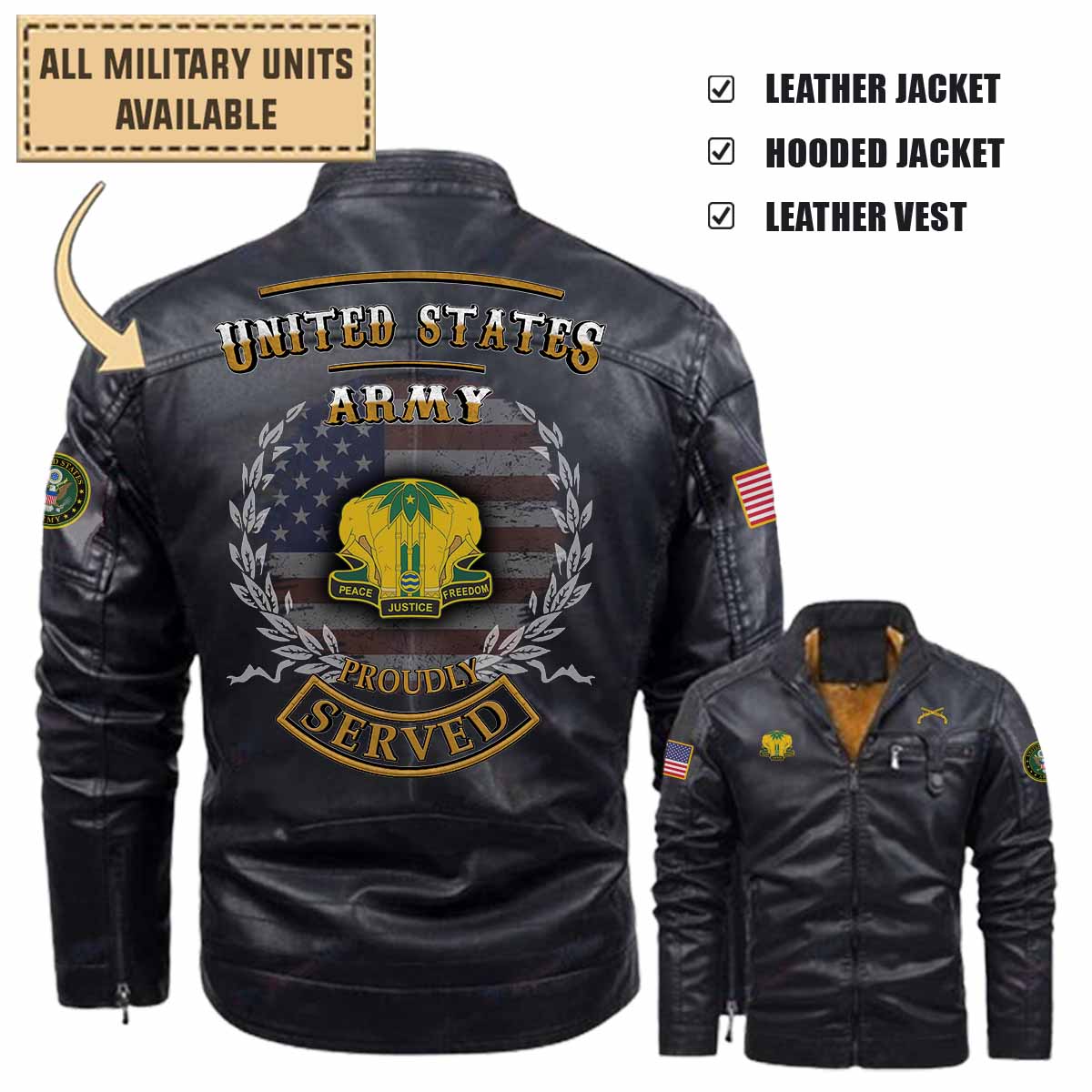 40th MP BN 40th Military Police Battalion_Military Leather Jacket and Vest