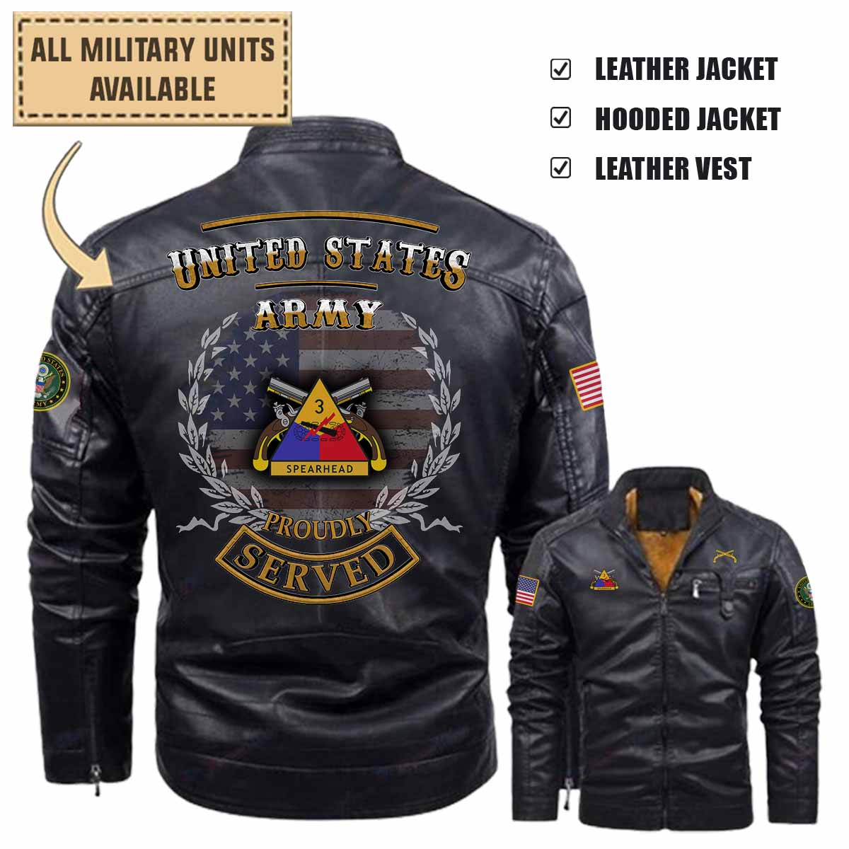 503rd MP CO 503rd Military Police Company_Military Leather Jacket and Vest