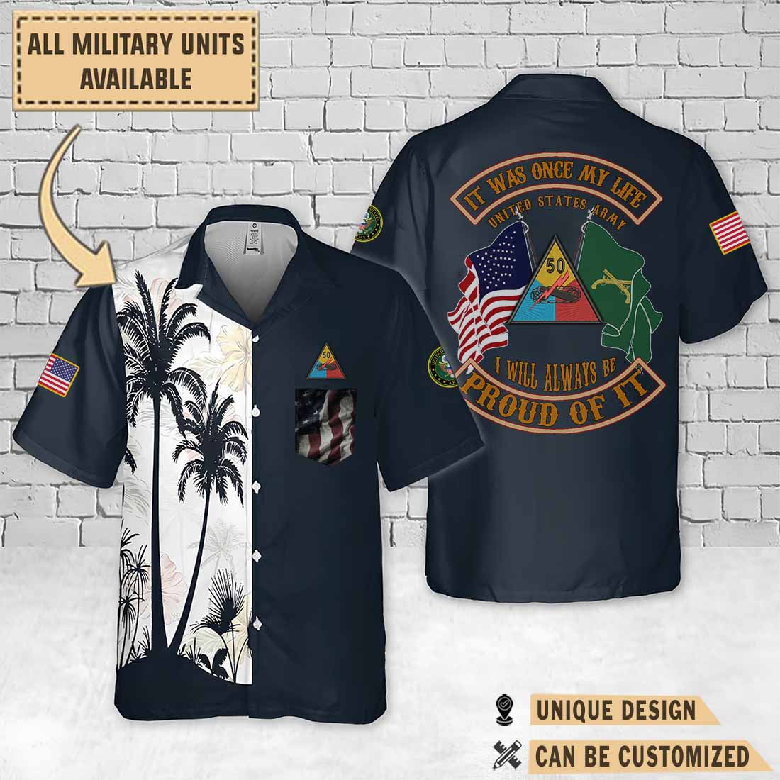 50th MP CO 50th Military Police Company_Palm Tree Hawaiian Shirt