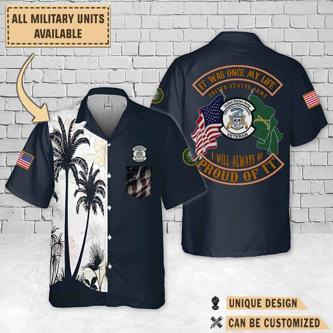 529th MP CO 529th Military Police Company_Palm Tree Hawaiian Shirt
