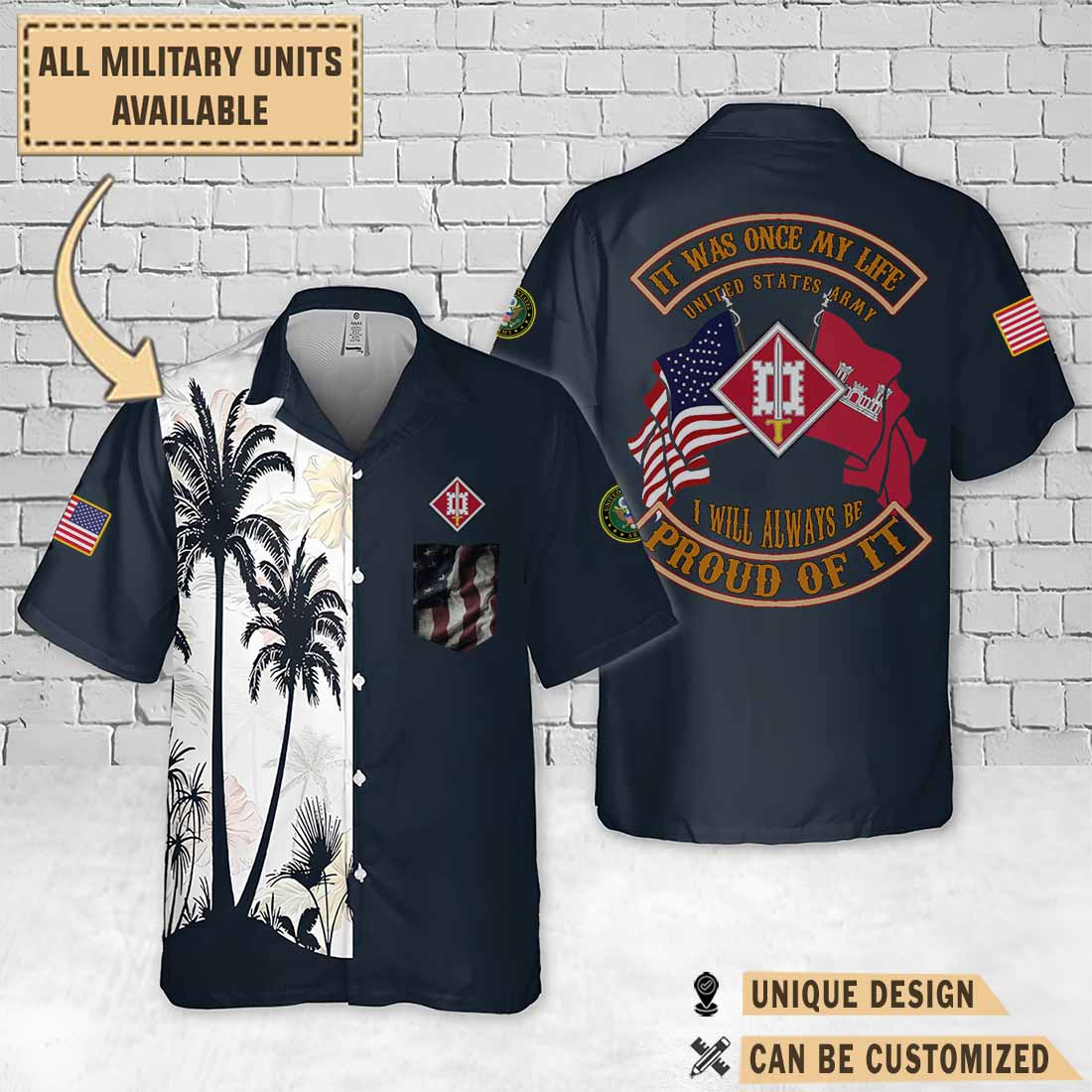 569th EN CO 569th Engineer Company, 18th EN BDE_Palm Tree Hawaiian Shirt