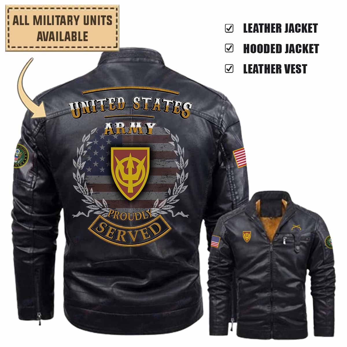 570th MP Railway Platoon_Military Leather Jacket and Vest
