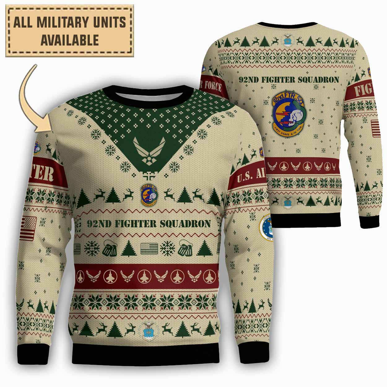 92nd fs fighter squadronlightweight sweater i07om