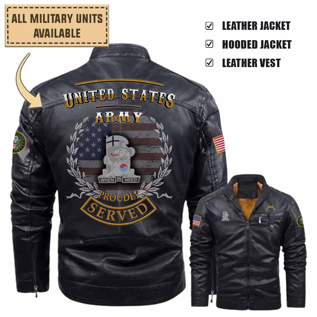 94th MP BN 94th Military Police Battalion_Military Leather Jacket and Vest