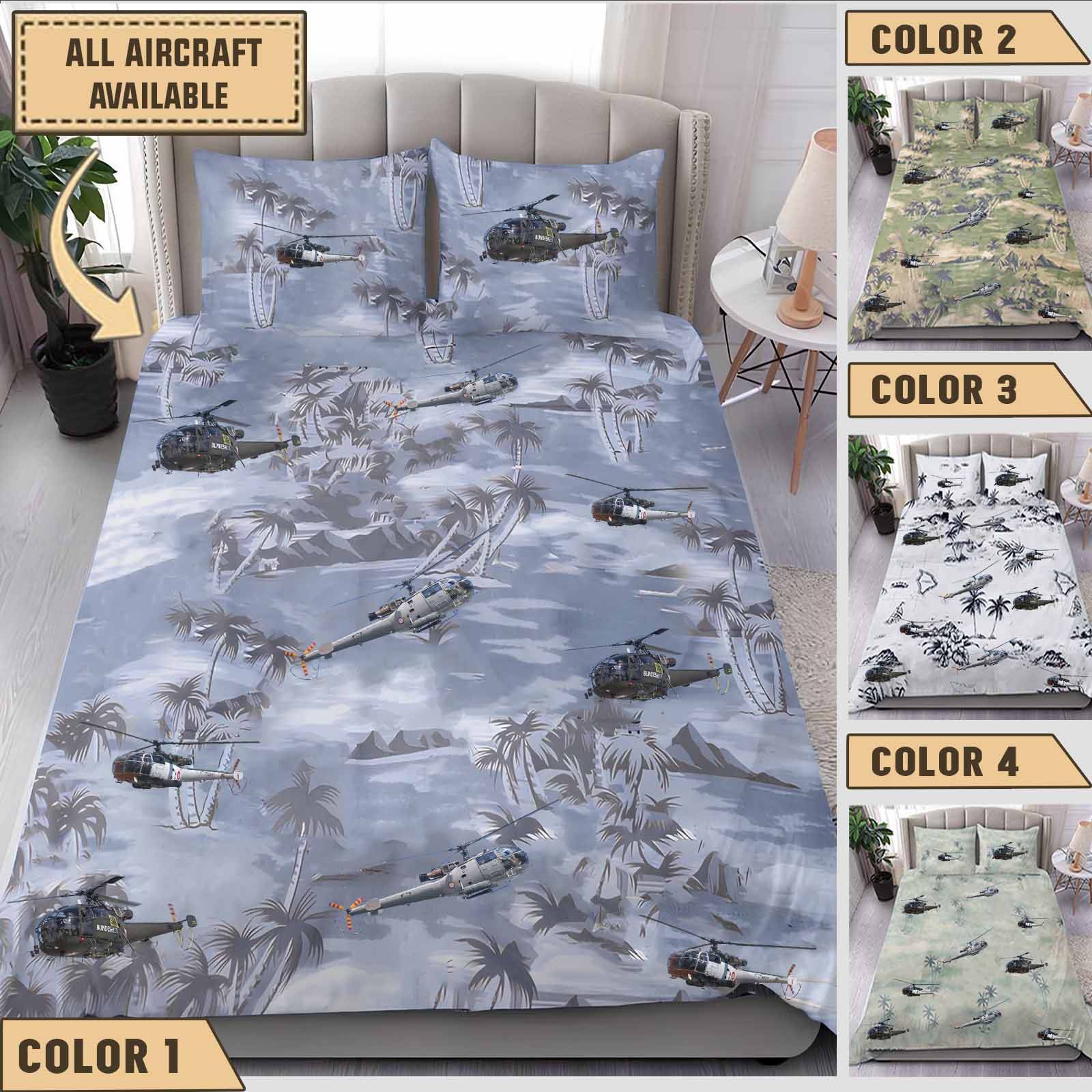 arospatiale alouette iiiaircraft bedding collection cqakw