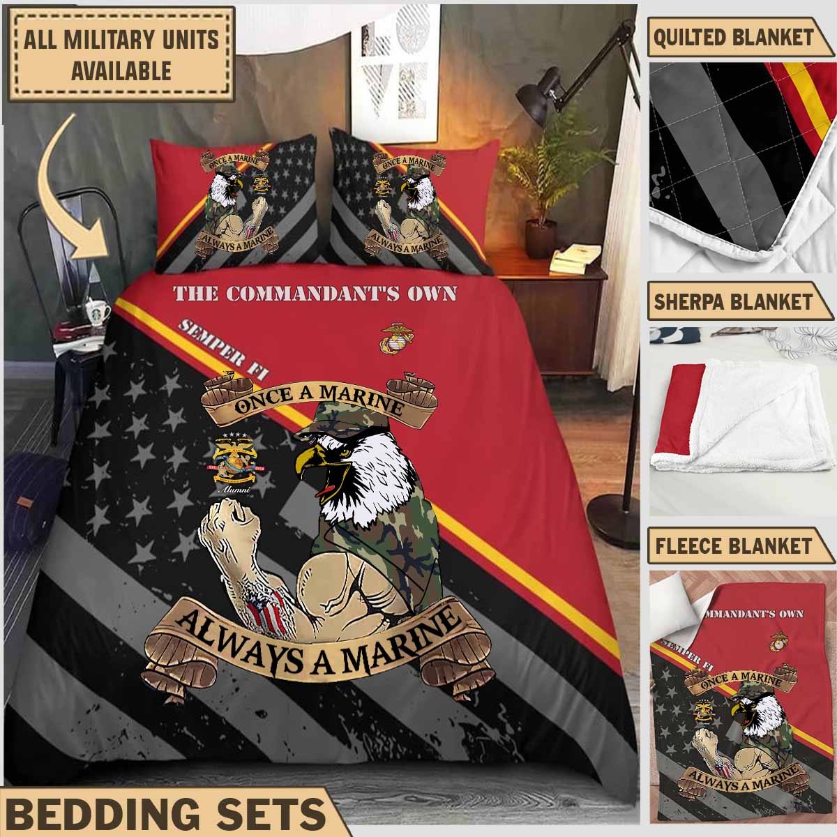 US Marine Drum & Bugle Corps, The Commandant's Own Alumni_Bedding Collection