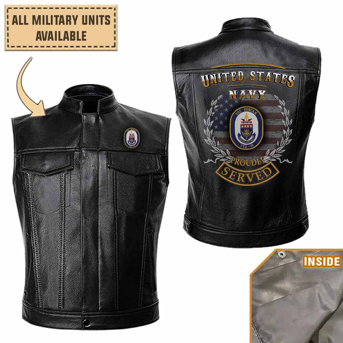 USS Duncan (FFG-10)_Military Leather Jacket and Vest
