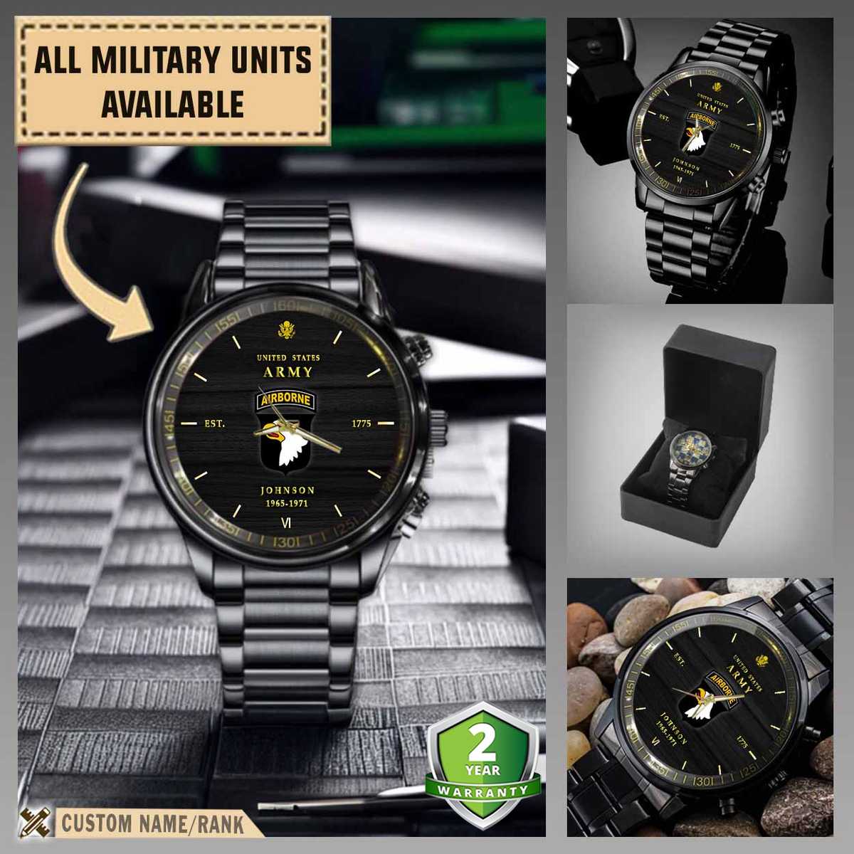 charlie company 1 501 pir 101st divmilitary black wrist watch 4ep09
