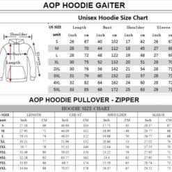 z size chart AOP HD Gaiter Pull Zipper